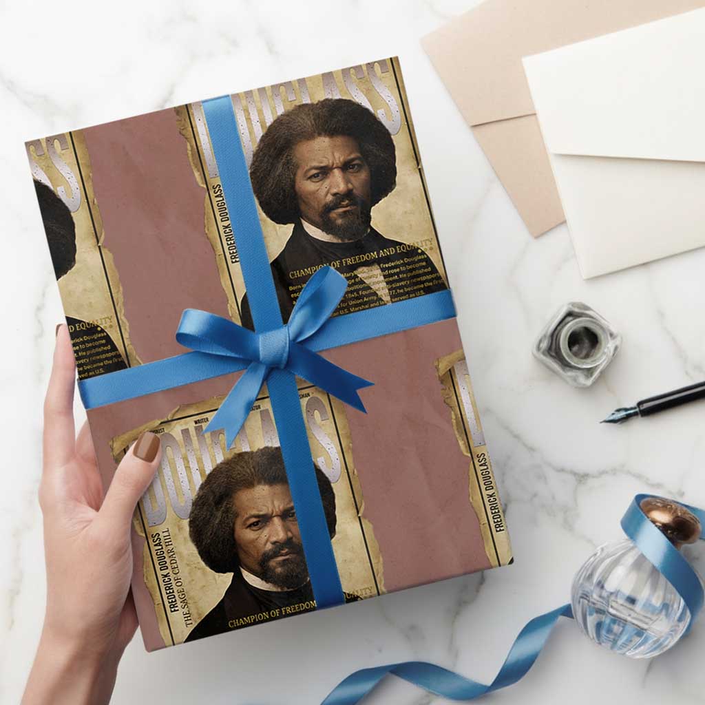 Frederick Douglass Historical Newspaper Wrapping Paper Roll The Sage Of Cedar Hill TS12 Mocha Print Your Wear