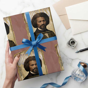 Frederick Douglass Historical Newspaper Wrapping Paper Roll The Sage Of Cedar Hill TS12 Mocha Print Your Wear