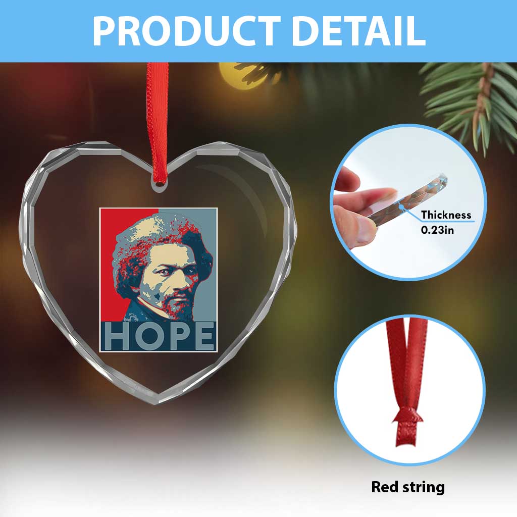 Frederick Douglass Hope Poster Heart Crystal Glass Ornament African American Heritage TS12 Print Your Wear