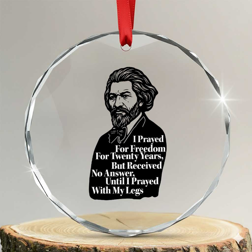 Frederick Douglass Inspirational Quote Crystal Glass Ornament Black History Month TS14 Transparent Glass 3'' Circle Print Your Wear