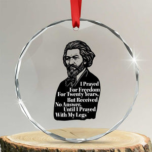 Frederick Douglass Inspirational Quote Crystal Glass Ornament Black History Month TS14 Transparent Glass 3'' Circle Print Your Wear