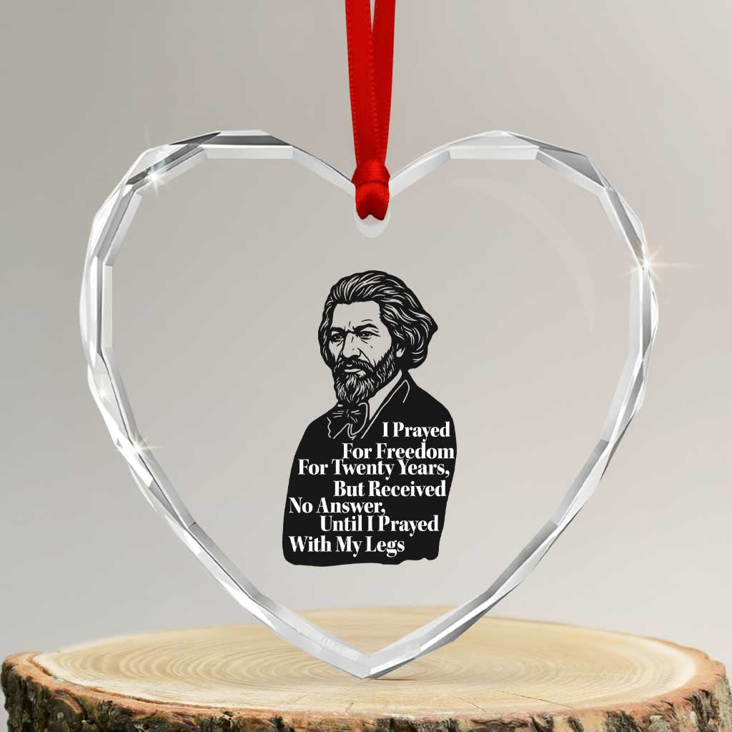 Frederick Douglass Inspirational Quote Heart Crystal Glass Ornament Black History Month TS14 Transparent Glass 3'' Heart Print Your Wear