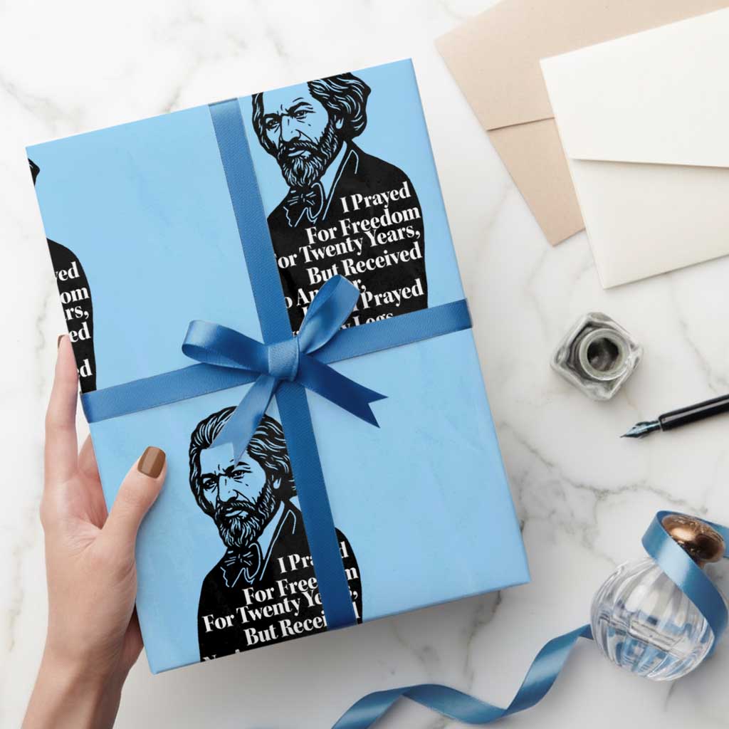 Frederick Douglass Inspirational Quote Wrapping Paper Roll Black History Month TS14 Light Blue Print Your Wear