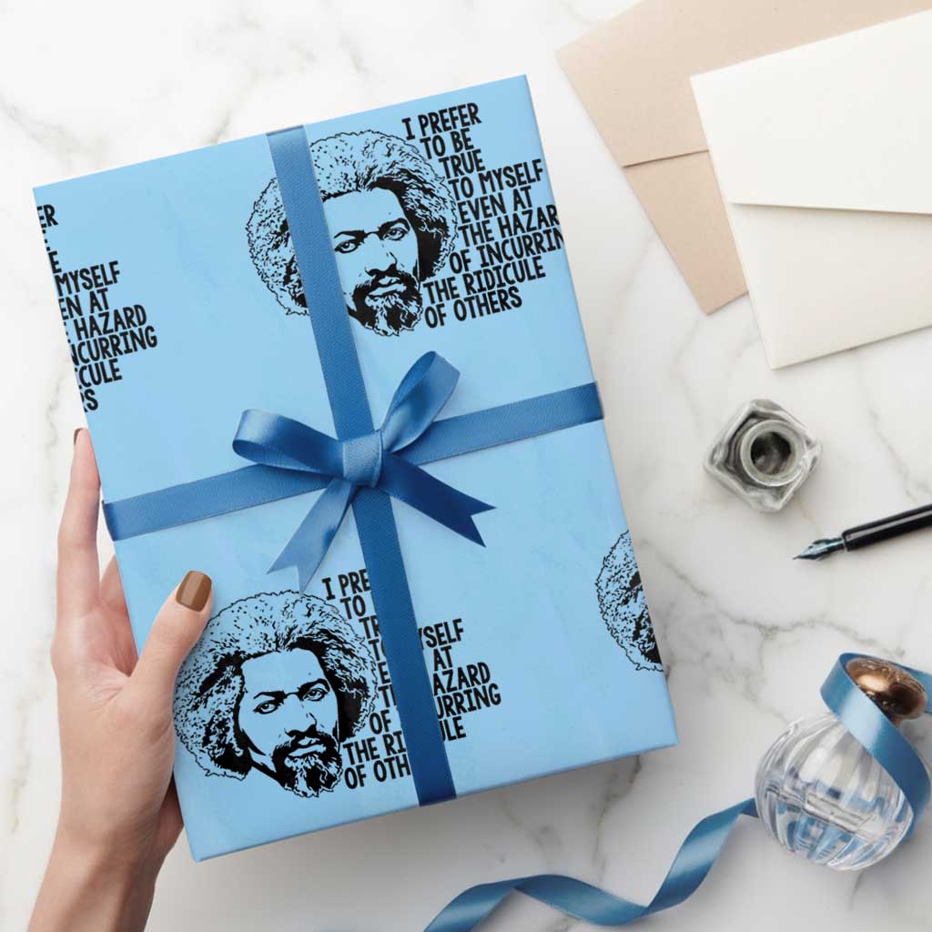 Frederick Douglass Pride Quote Wrapping Paper Roll TS14 Light Blue Print Your Wear