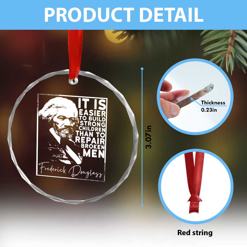 Frederick Douglass Quote Crystal Glass Ornament Black History Month TS14 Print Your Wear