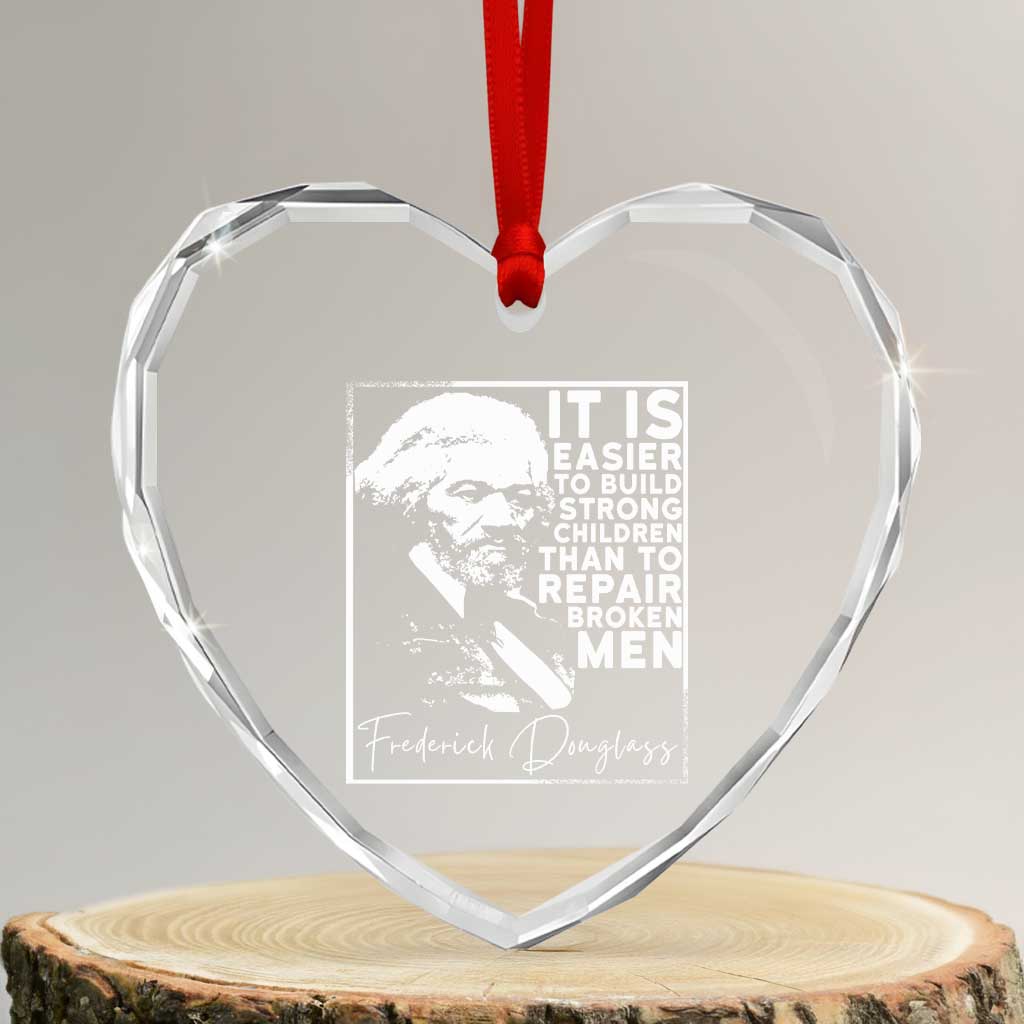 Frederick Douglass Quote Heart Crystal Glass Ornament Black History Month TS14 Transparent Glass 3'' Heart Print Your Wear