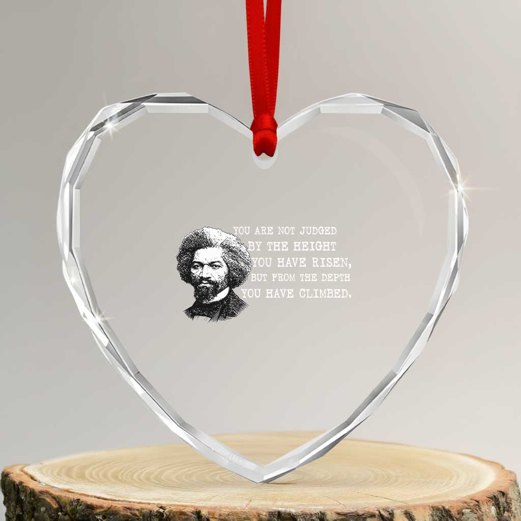 Frederick Douglass Quote Heart Crystal Glass Ornament Black History Month TS14 Transparent Glass 3'' Heart Print Your Wear