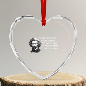 Frederick Douglass Quote Heart Crystal Glass Ornament Black History Month TS14 Transparent Glass 3'' Heart Print Your Wear