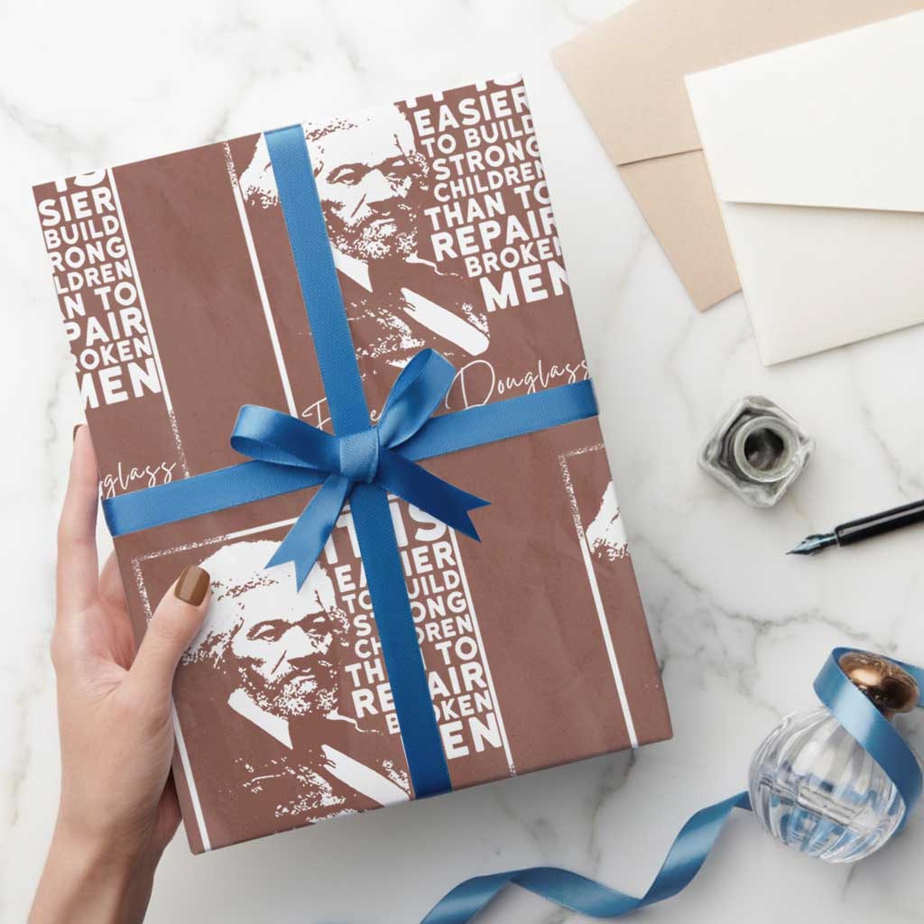 Frederick Douglass Quote Wrapping Paper Roll Black History Month TS14 Mocha Print Your Wear