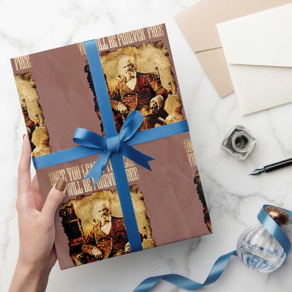 Frederick Douglass Quote Wrapping Paper Roll Once You Learn to Read TS14 Mocha Print Your Wear