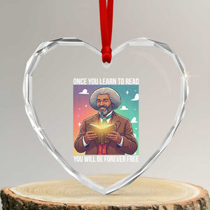 Frederick Douglass Reading And Freedom Heart Crystal Glass Ornament African American Heritage TS12 Transparent Glass 3'' Heart Print Your Wear