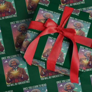 Frederick Douglass Reading And Freedom Wrapping Paper Roll African American Heritage TS12 Green Print Your Wear