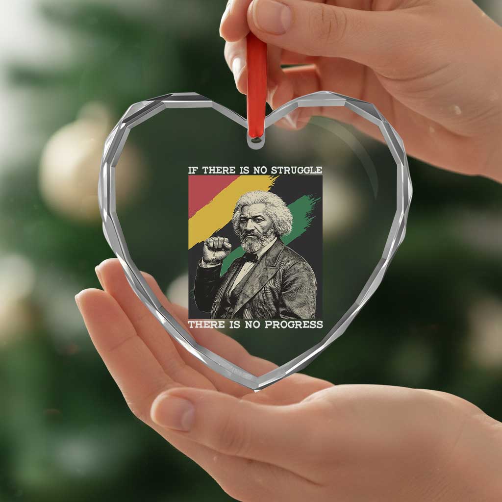 Frederick Douglass Struggle And Progress Heart Crystal Glass Ornament Inspirational Black History TS12 Print Your Wear