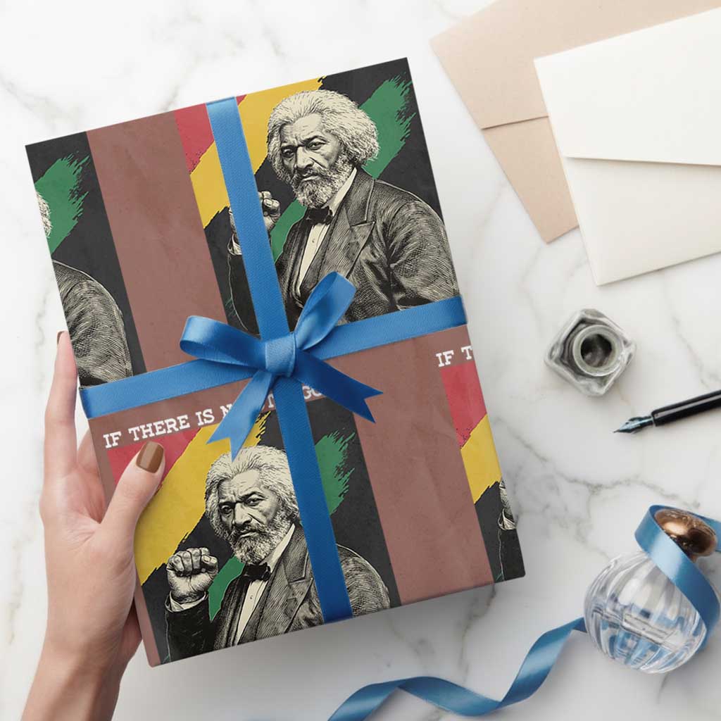 Frederick Douglass Struggle And Progress Wrapping Paper Roll Inspirational Black History TS12 Mocha Print Your Wear