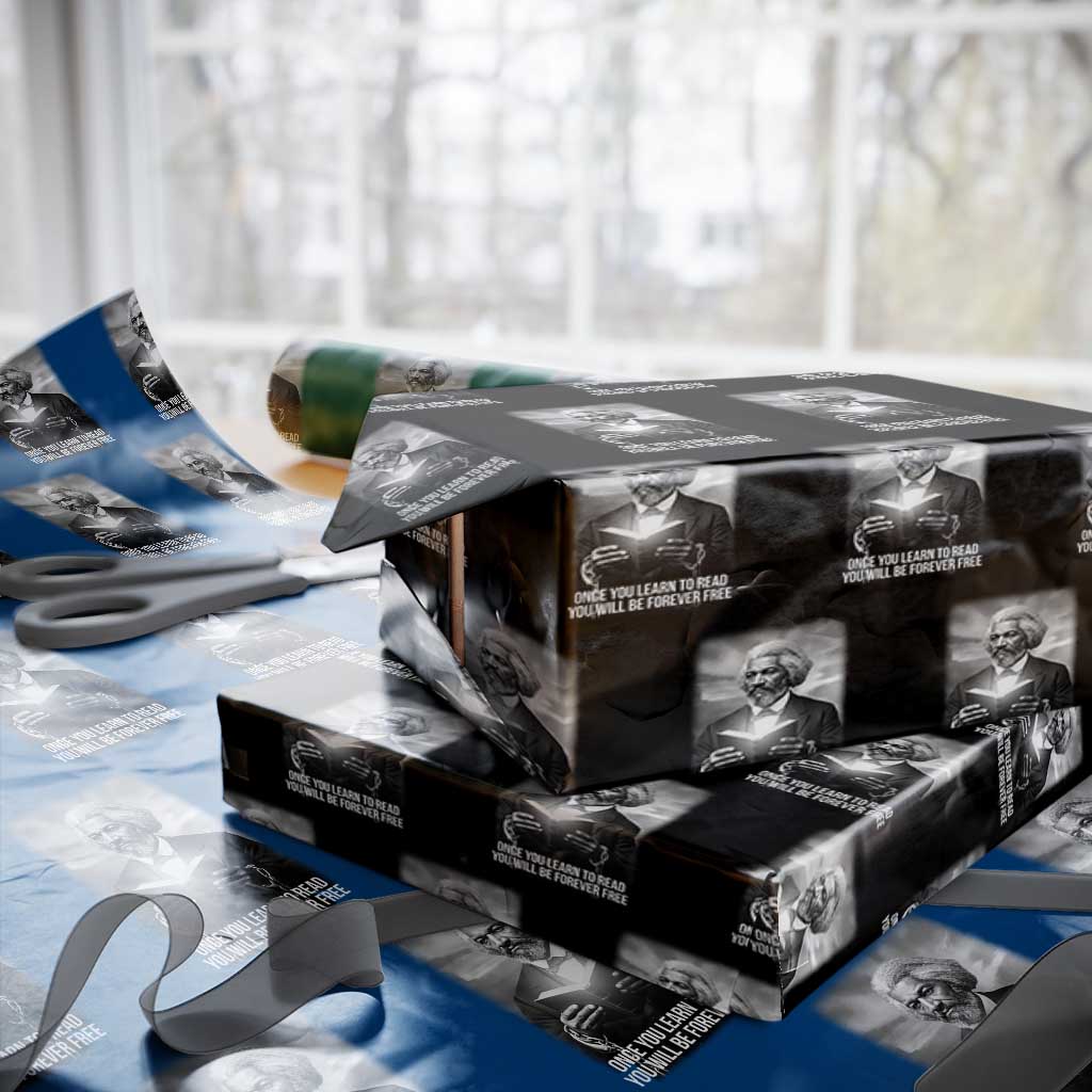 Frederick Douglass Wrapping Paper Roll Once You Learn To Read You Will Be Forever Free TS12 Black Print Your Wear