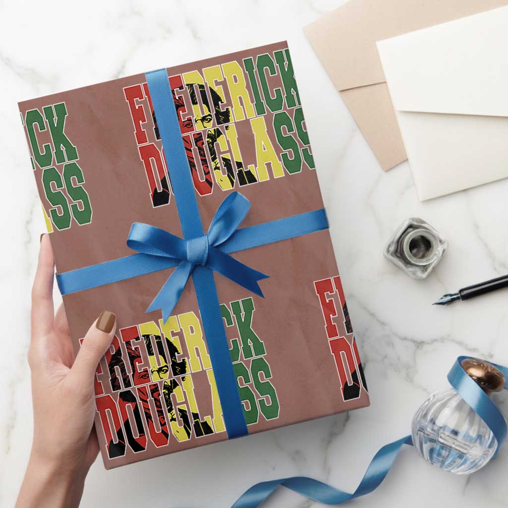 Frederick Douglass Wrapping Paper Roll Pan African Flag Black History Month TS14 Mocha Print Your Wear
