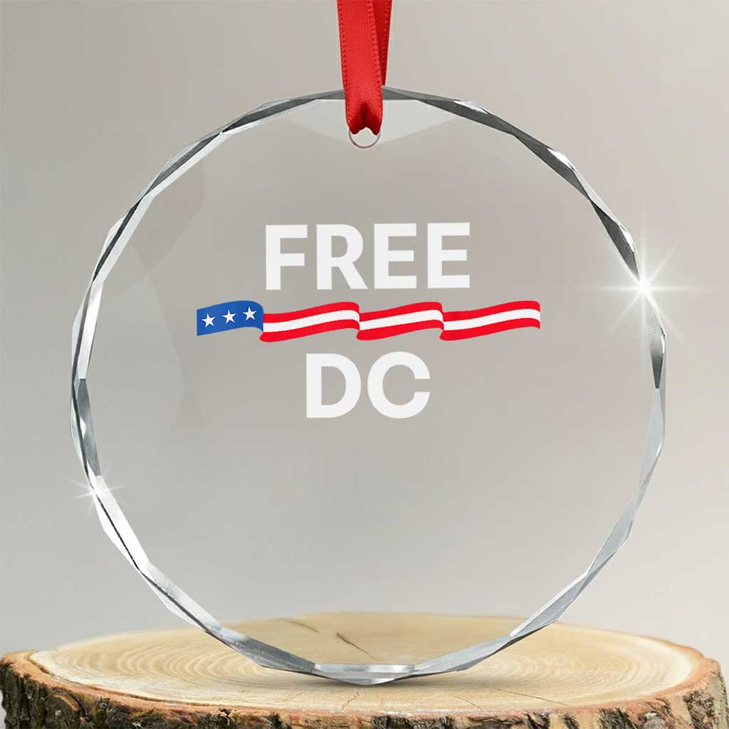 Free DC Crystal Glass Ornament Defend Washington D.C. Statehood Rights TS02 Transparent Glass 3'' Circle Print Your Wear