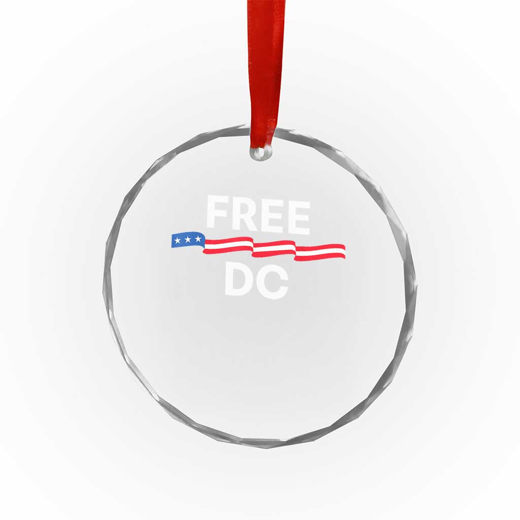 Free DC Crystal Glass Ornament Defend Washington D.C. Statehood Rights TS02 Transparent Glass 3'' Circle Print Your Wear