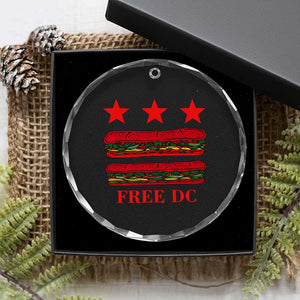 Free DC Funny Flag Parody Crystal Glass Ornament Washington DC with Baguette Sandwich Twist TS02 Print Your Wear