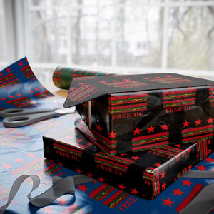 Free DC Funny Flag Parody Wrapping Paper Roll Washington DC with Baguette Sandwich Twist TS02 Black Print Your Wear