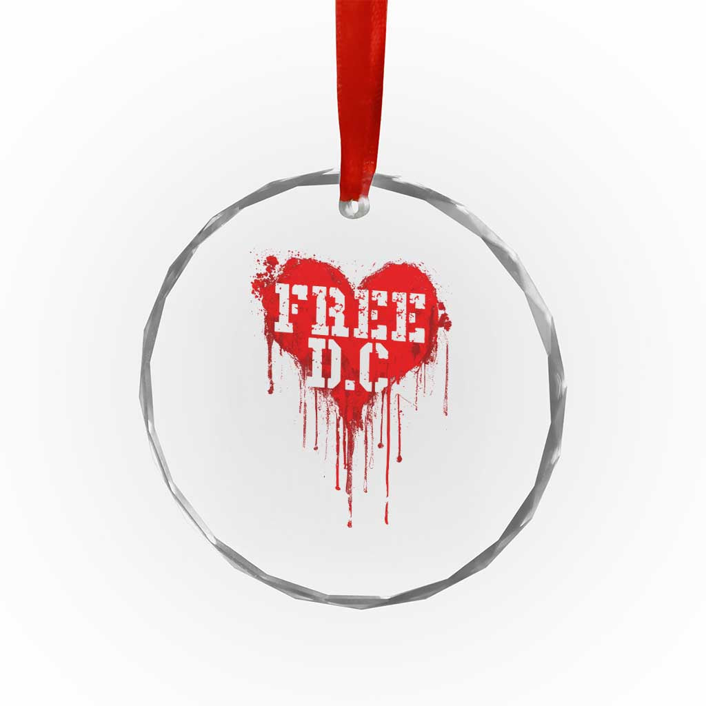 Free DC Graffiti Dripping Heart Graphic Crystal Glass Ornament Washington DC Pride Political Satire TS02 Print Your Wear