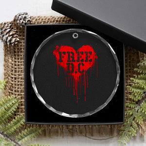 Free DC Graffiti Dripping Heart Graphic Crystal Glass Ornament Washington DC Pride Political Satire TS02 Print Your Wear