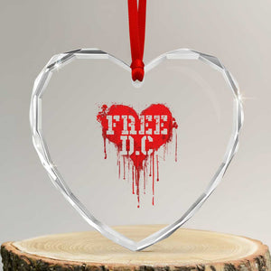 Free DC Graffiti Dripping Heart Graphic Heart Crystal Glass Ornament Washington DC Pride Political Satire TS02 Transparent Glass 3'' Heart Print Your Wear