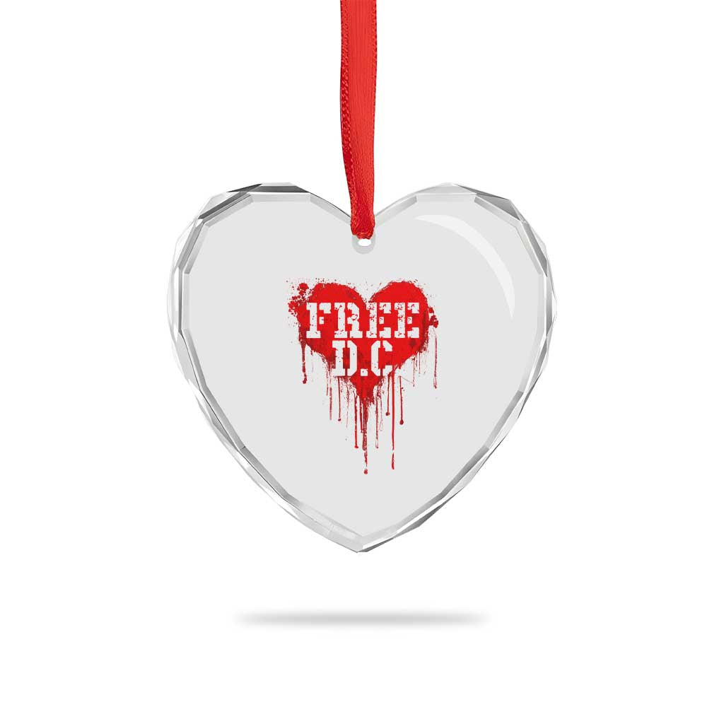 Free DC Graffiti Dripping Heart Graphic Heart Crystal Glass Ornament Washington DC Pride Political Satire TS02 Print Your Wear