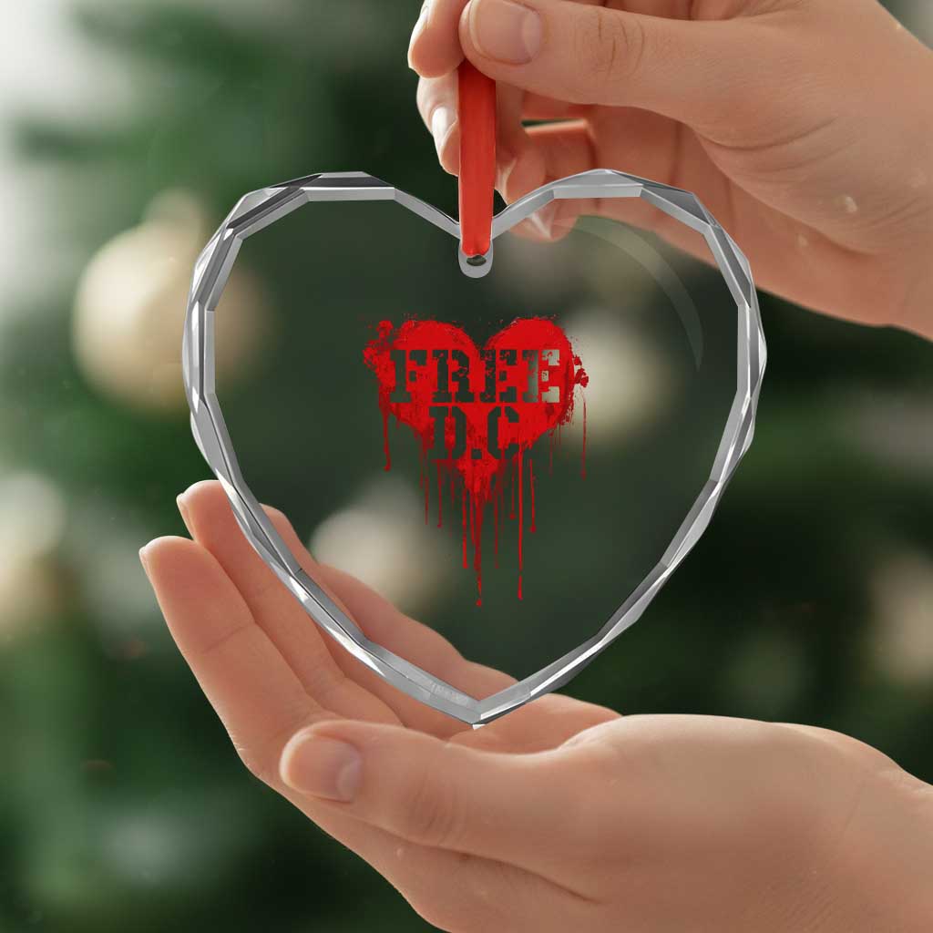 Free DC Graffiti Dripping Heart Graphic Heart Crystal Glass Ornament Washington DC Pride Political Satire TS02 Print Your Wear