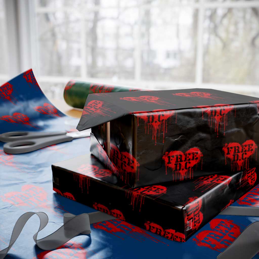 Free DC Graffiti Dripping Heart Graphic Wrapping Paper Roll Washington DC Pride Political Satire TS02 Black Print Your Wear