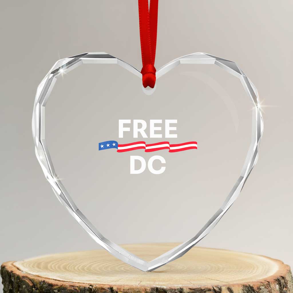Free DC Heart Crystal Glass Ornament Defend Washington D.C. Statehood Rights TS02 Transparent Glass 3'' Heart Print Your Wear