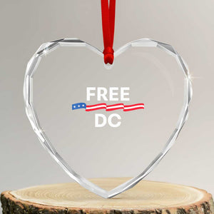 Free DC Heart Crystal Glass Ornament Defend Washington D.C. Statehood Rights TS02 Transparent Glass 3'' Heart Print Your Wear