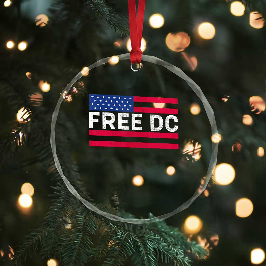 Free DC Patriotic Crystal Glass Ornament Defend Washington D.C. Statehood American Flag TS02 Print Your Wear