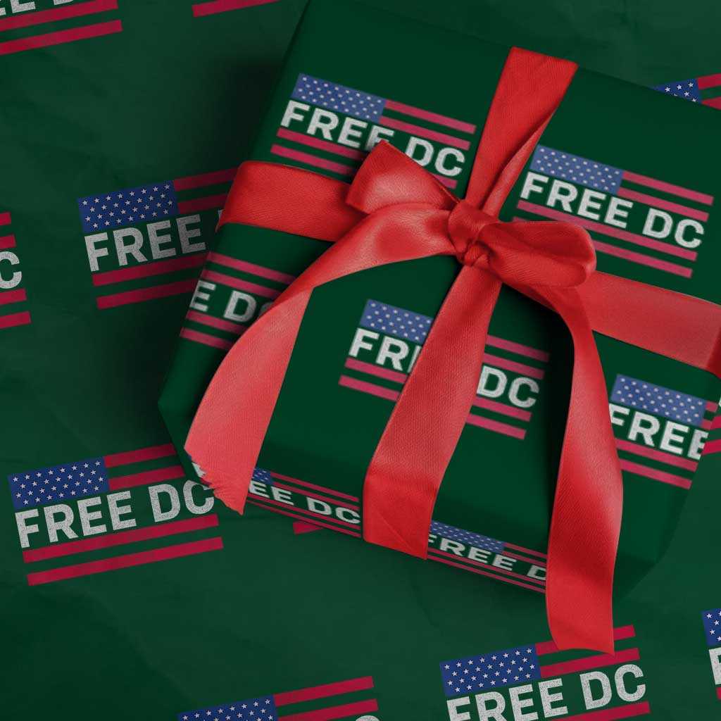 Free DC Patriotic Wrapping Paper Roll Defend Washington D.C. Statehood American Flag TS02 Green Print Your Wear