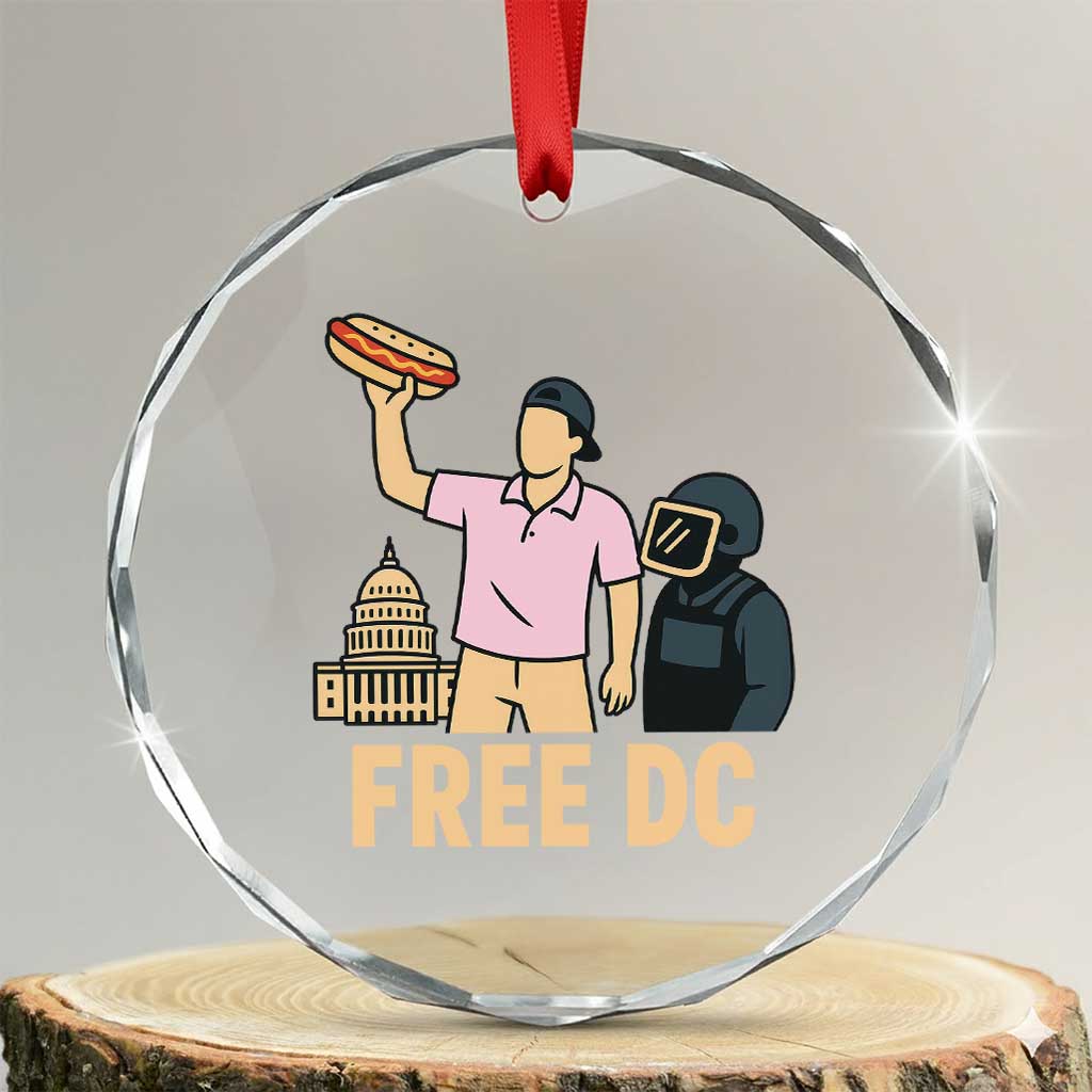 Free DC Sandwich Guy Crystal Glass Ornament Washington DC Pride Political Satire TS02 Transparent Glass 3'' Circle Print Your Wear