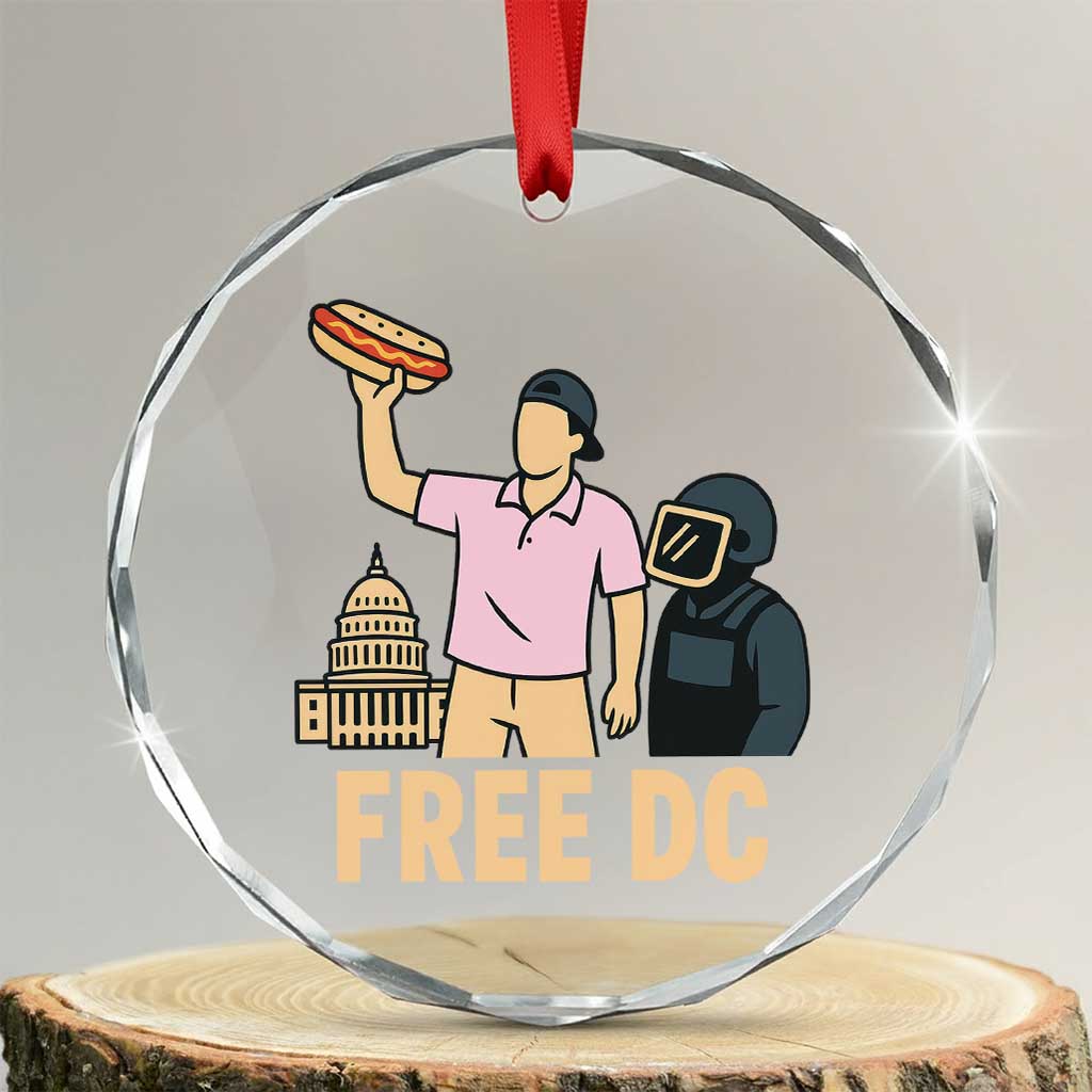 Free DC Sandwich Guy Crystal Glass Ornament Washington DC Pride Political Satire TS02 Transparent Glass 3'' Circle Print Your Wear