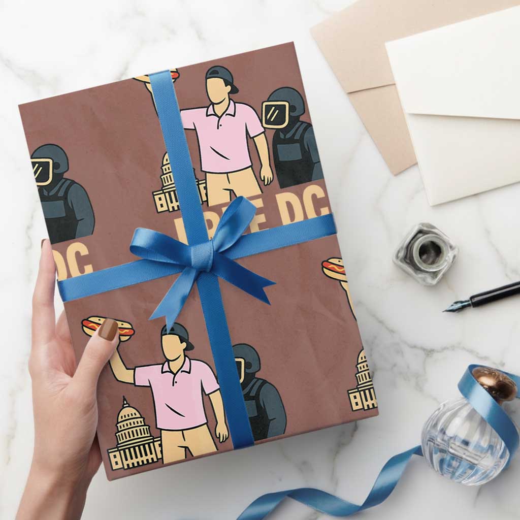 Free DC Sandwich Guy Wrapping Paper Roll Washington DC Pride Political Satire TS02 Mocha Print Your Wear