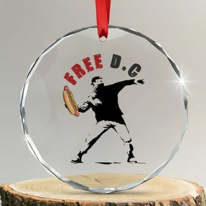 Free DC Sandwich Toss Crystal Glass Ornament Washington DC Political Satire TS02 Transparent Glass 3'' Circle Print Your Wear