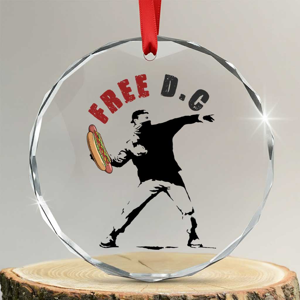 Free DC Sandwich Toss Crystal Glass Ornament Washington DC Political Satire TS02 Transparent Glass 3'' Circle Print Your Wear