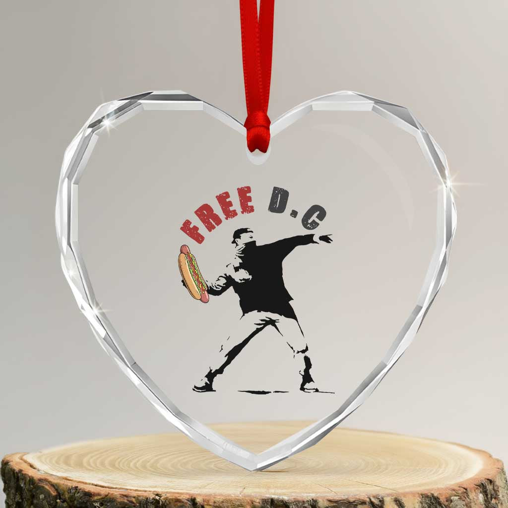 Free DC Sandwich Toss Heart Crystal Glass Ornament Washington DC Political Satire TS02 Transparent Glass 3'' Heart Print Your Wear