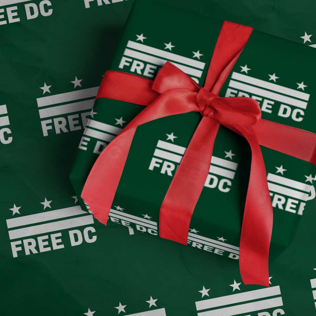 Free DC Wrapping Paper Roll Defend Washington D.C. Statehood Politics TS02 Green Print Your Wear