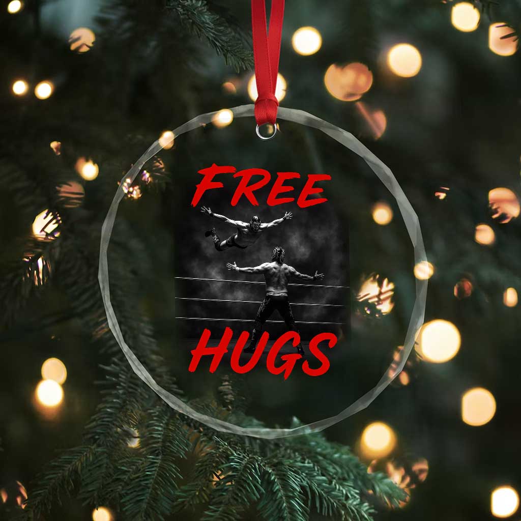 Free Hugs Wrestling Crystal Glass Ornament Funny Luchador Mexican Wrestler TS10 Print Your Wear