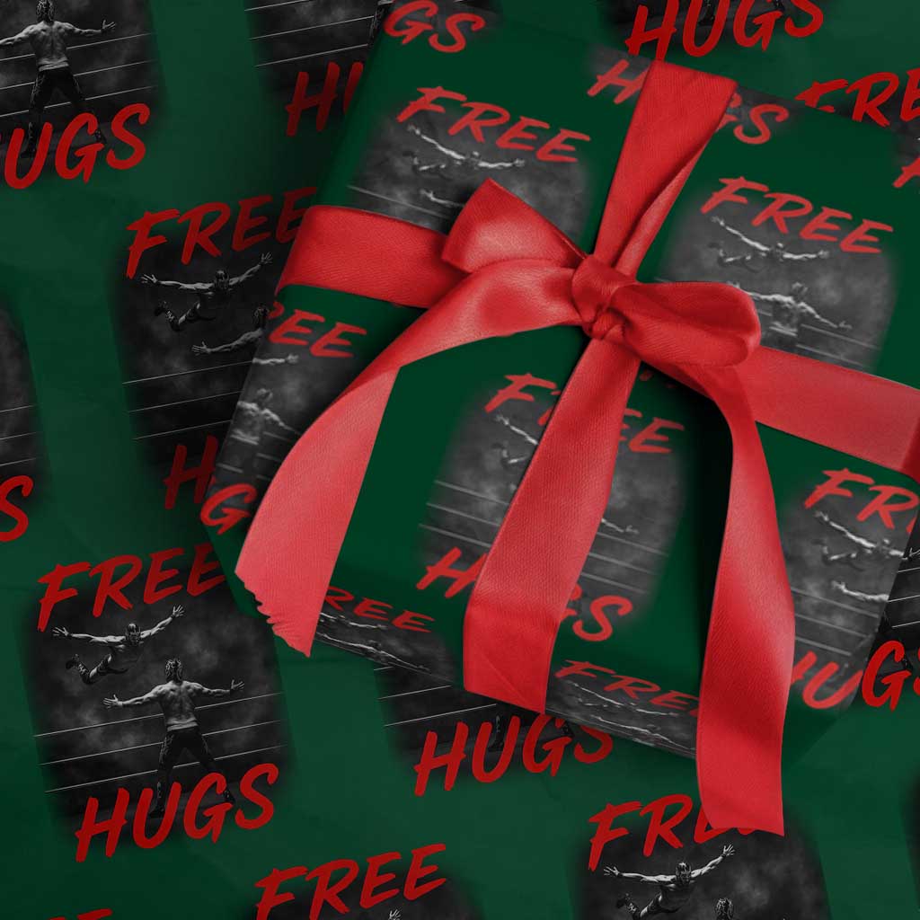 Free Hugs Wrestling Wrapping Paper Roll Funny Luchador Mexican Wrestler TS10 Green Print Your Wear