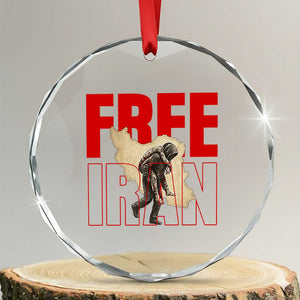 Free Iran Crystal Glass Ornament Iranian Freedom Memorial Hamid Mahdavi Tribute TS14 Transparent Glass 3'' Circle Print Your Wear