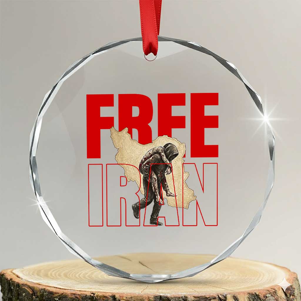 Free Iran Crystal Glass Ornament Iranian Freedom Memorial Hamid Mahdavi Tribute TS14 Transparent Glass 3'' Circle Print Your Wear