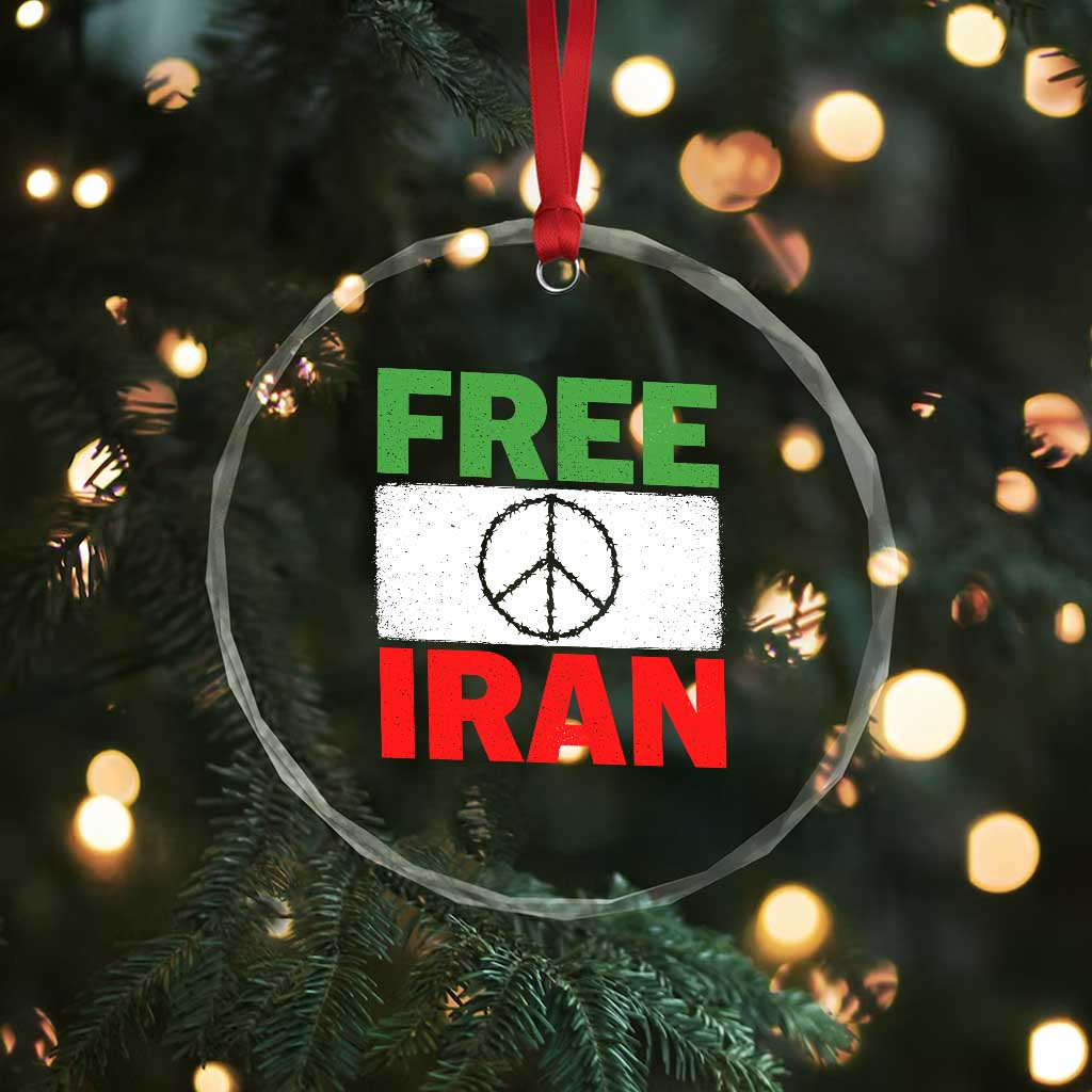 Free Iran Crystal Glass Ornament Stop War Barbed Wire Peace Sign TS11 Print Your Wear