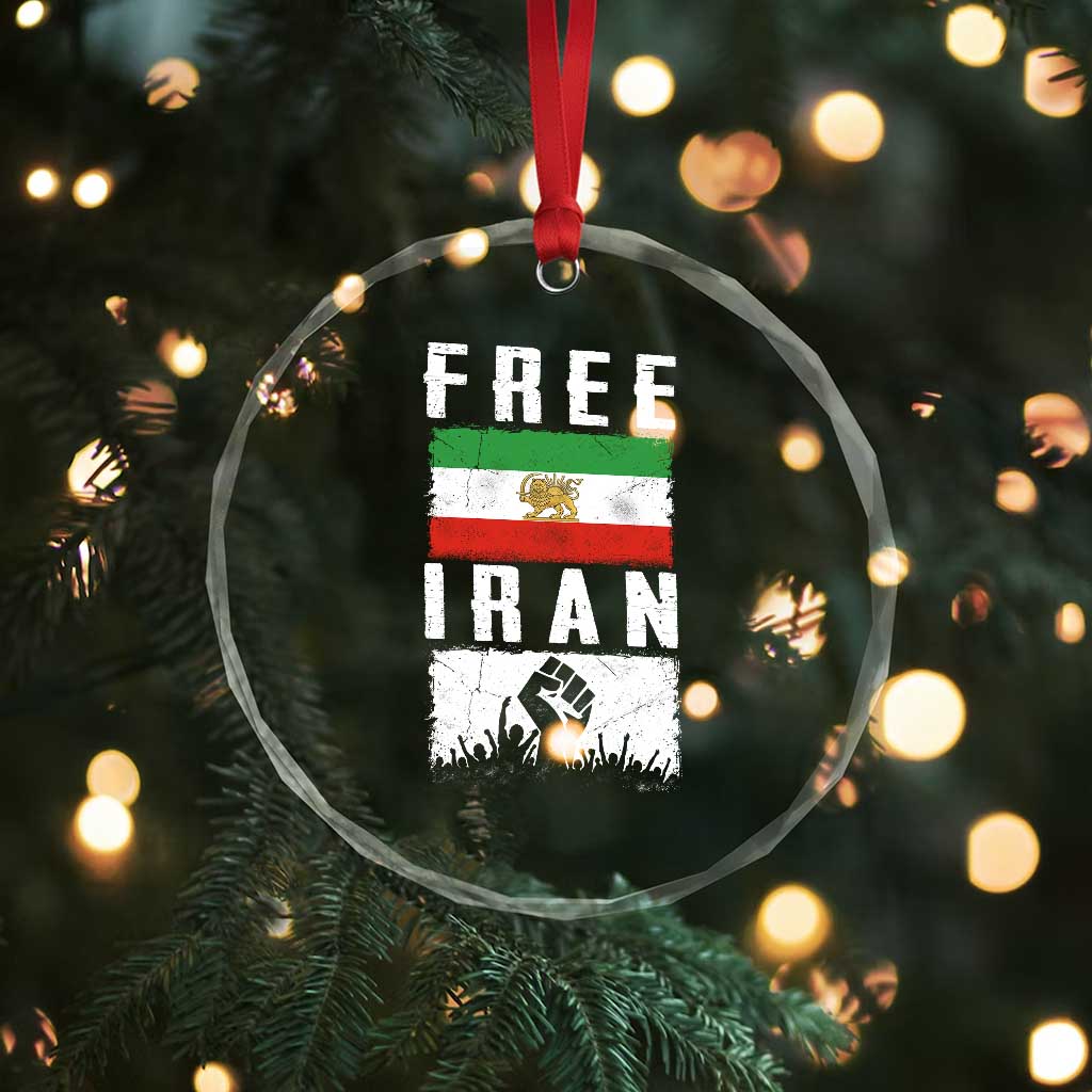 Free Iran Crystal Glass Ornament Support Iranian Freedom TS14 Print Your Wear