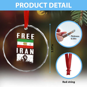 Free Iran Crystal Glass Ornament Support Iranian Freedom TS14 Print Your Wear