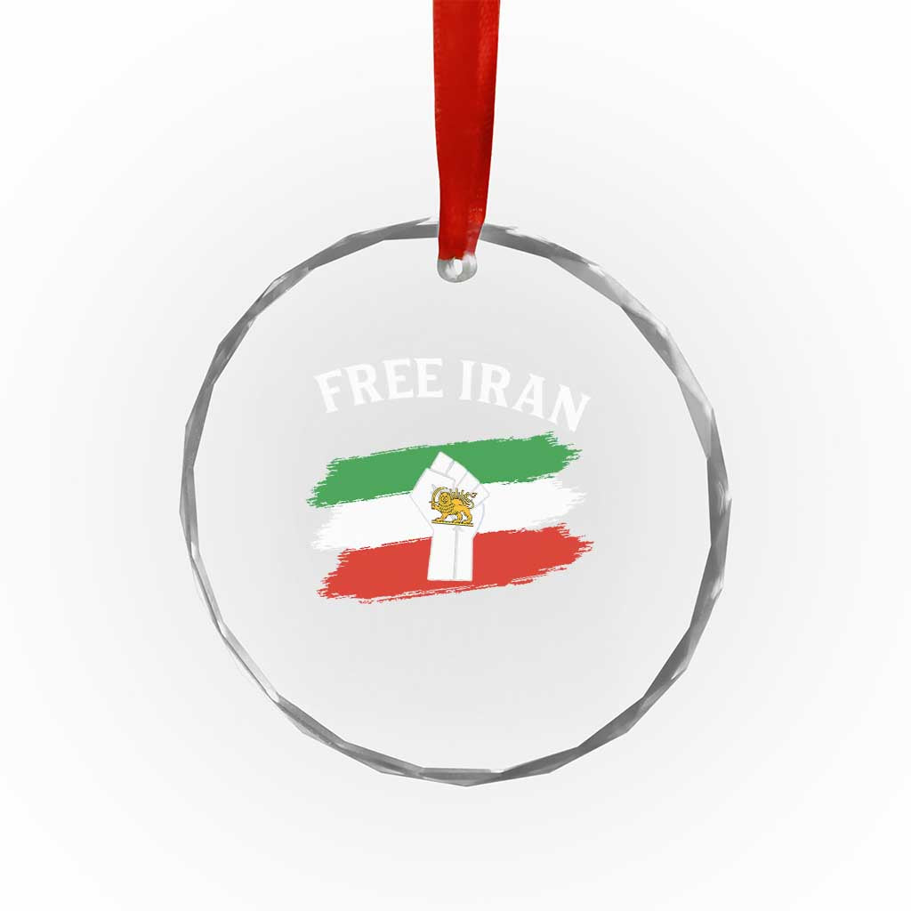 Free Iran Crystal Glass Ornament Support Iranian Freedom No War TS14 Print Your Wear