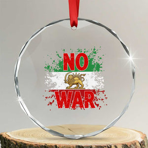 Free Iran Flag Crystal Glass Ornament No War Support Iranian Freedom TS14 Transparent Glass 3'' Circle Print Your Wear